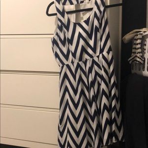 Blue chevron tank dress